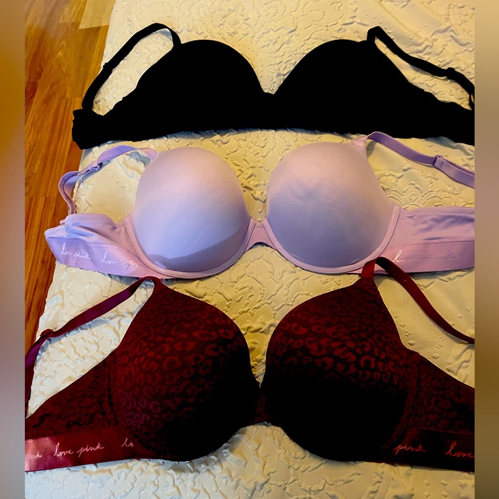 PINK Victoria Secret Bras 38DD. Great deal for all 3 bras